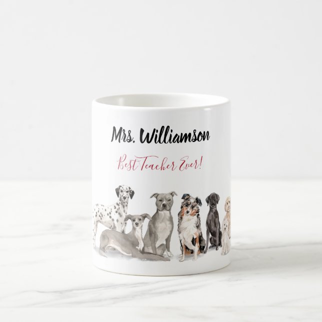 Caneca De Café Professor de Escola de Cachorro Fofo (Centro)