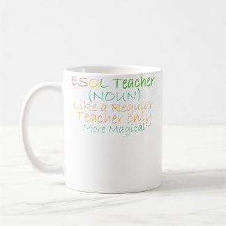 Caneca De Café Professor de Esol Substantivo Como Um Professor Re