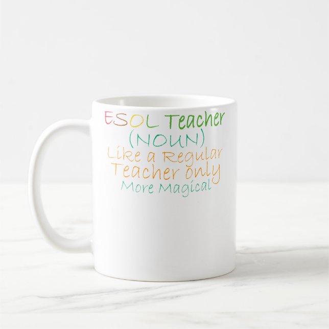 Caneca De Café Professor de Esol Substantivo Como Um Professor Re (Esquerda)
