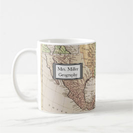 Caneca De Café Professor de Geografia do Novo Mapa Mundial legal 