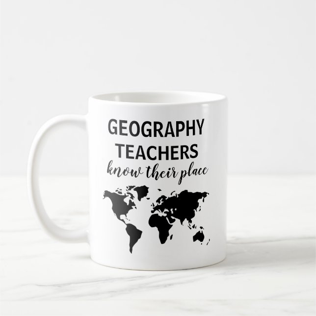 Caneca De Café Professor de Geografia Engraçada Dando Café Mug (Esquerda)