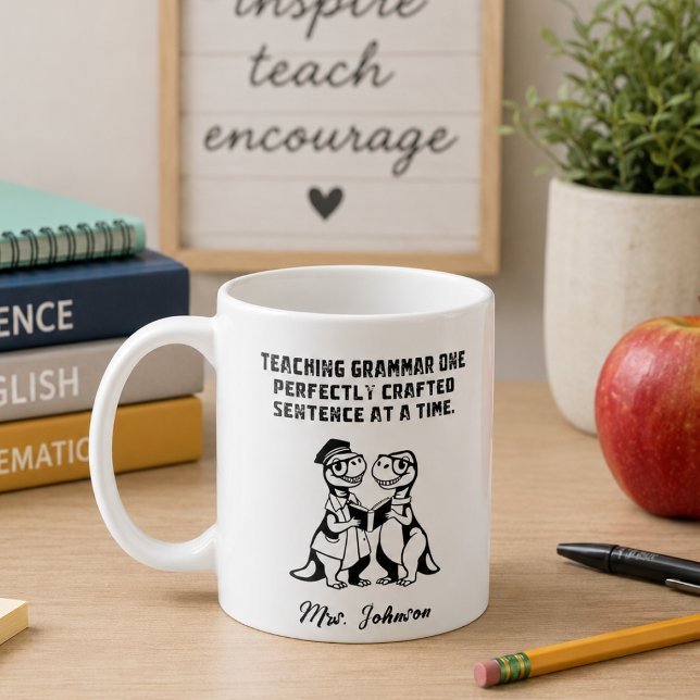 Caneca De Café Professor de Gramática Design de Frase Perfeitamen (Criador carregado)