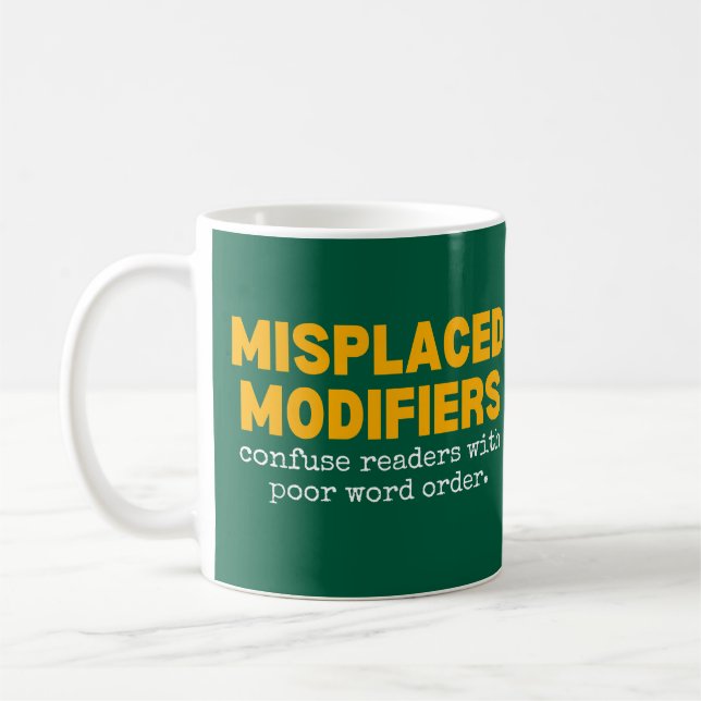 Caneca De Café Professor de Gramática Inglesa Divertido Literário (Esquerda)