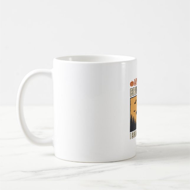 Caneca De Café Professor de Halloween Vassoura Quebrou Design Vin (Esquerda)