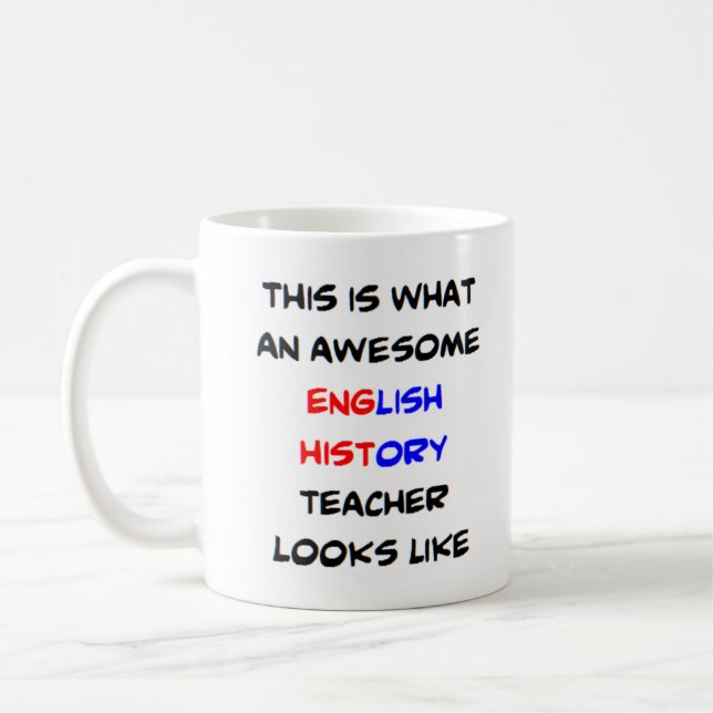 Caneca De Café professor de história em inglês, incrível (Esquerda)