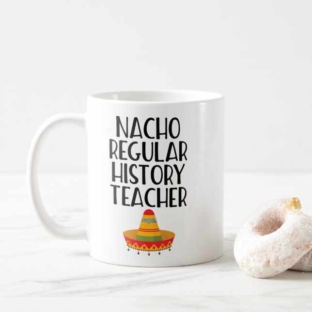 Caneca De Café Professor de História Regular de Nacho (Com Donut)