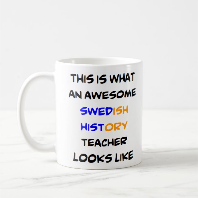 Caneca De Café professor de história sueco, incrível (Esquerda)