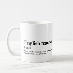 Caneca De Café Professor de Inglês Engraçado Definição de Ensino