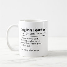Professor de Inglês Engraçado Personalizado Mug | 