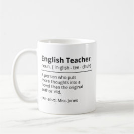 Caneca De Café Professor de Inglês Engraçado Personalizado Mug |