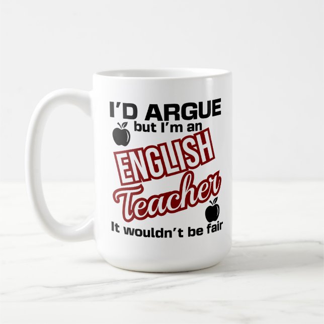 Caneca De Café Professor de Inglês - Eu Discutiria  (Esquerda)