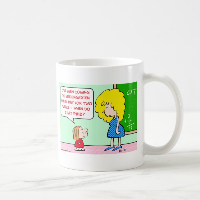 Caneca De Café professor de jardim de infância pago (Direita)
