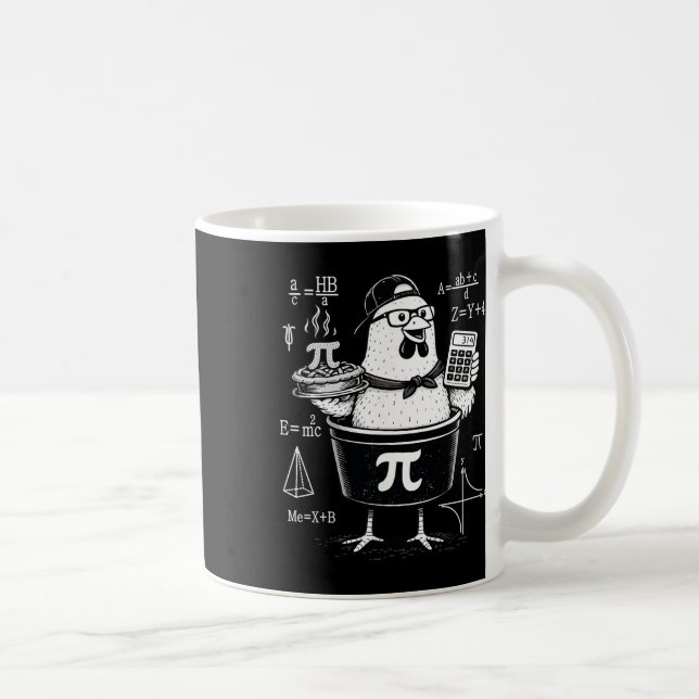 Caneca De Café Professor de Matemática Calculadora de Galinha Eng (Direita)