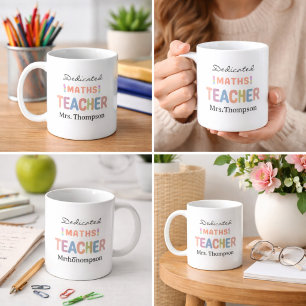 Caneca De Café Professor de Matemática Dedicado Nome Personalizad