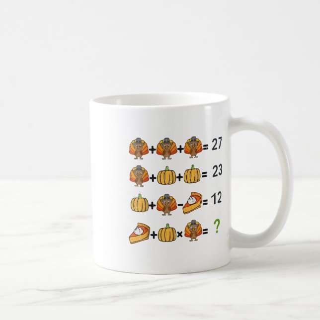 Caneca De Café Professor de Matemática do Dia de Ação de Graças T (Direita)