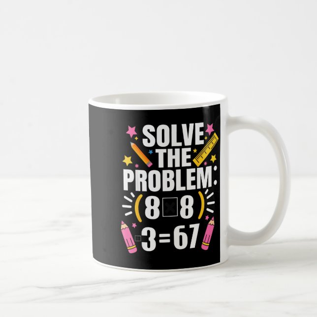 Caneca De Café Professor de matemática engraçado resolve o proble (Direita)