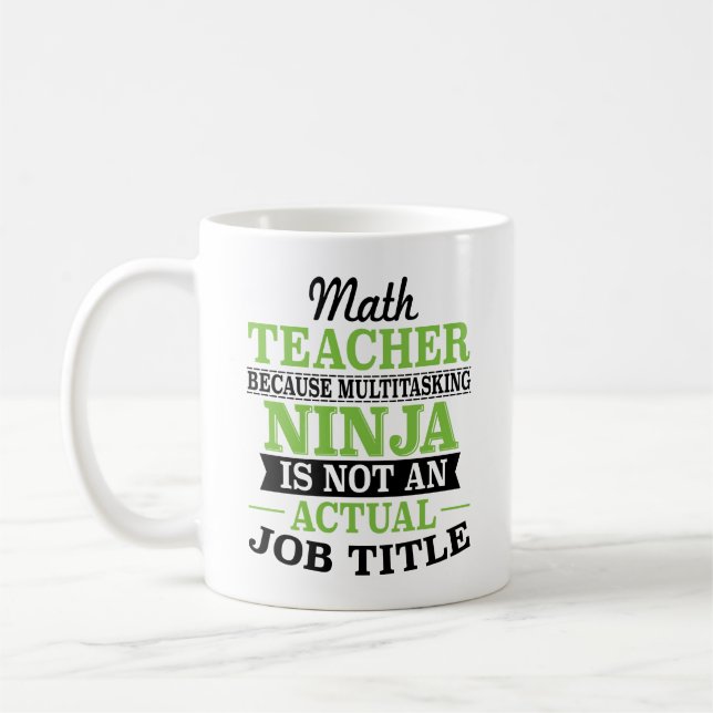 Caneca De Café Professor de matemática Ninja a multitarefas não (Esquerda)