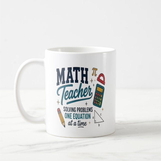 Caneca De Café Professor de Matemática Solucionador de Problemas  (Esquerda)