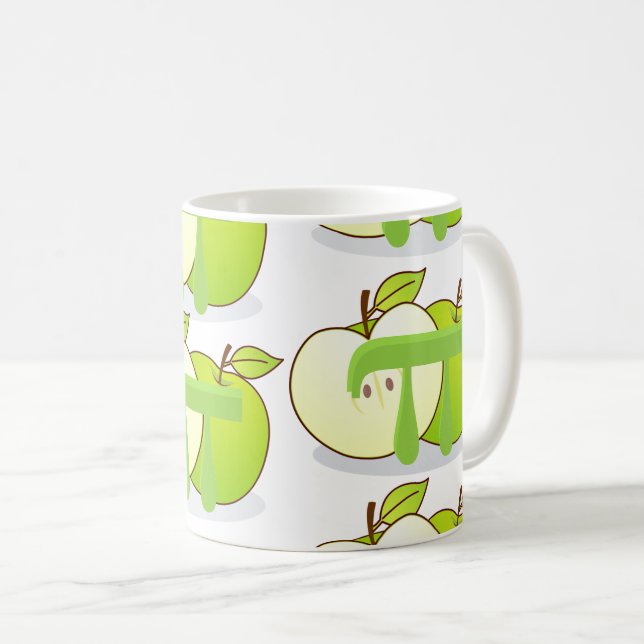 Caneca De Café Professor de Matemática Verde Apple Pi (Frente Esquerda)