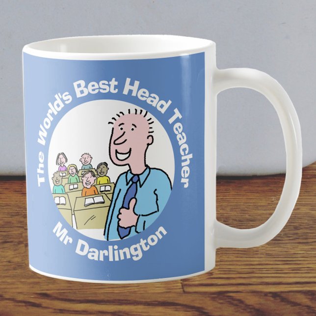 Caneca De Café Professor de melhor cabeça masculina do mundo (Criador carregado)
