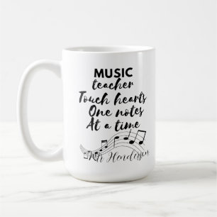 Caneca De Café Professor de música toca o coração dia de apreciaç