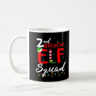 Caneca De Café Professor de Natal do 2º ano do Esquadrão Elf T-Sh