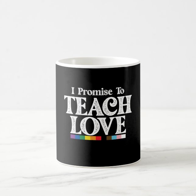 Caneca De Café Professor de Orgulho LGBT Eu Prometo Ensinar Gay d (Centro)