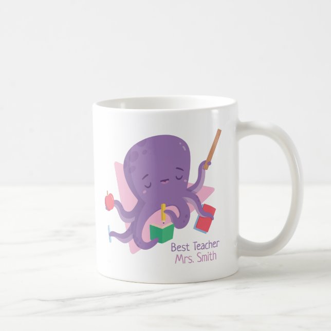 Caneca De Café Professor de polvo roxo fofo Personalizado (Direita)