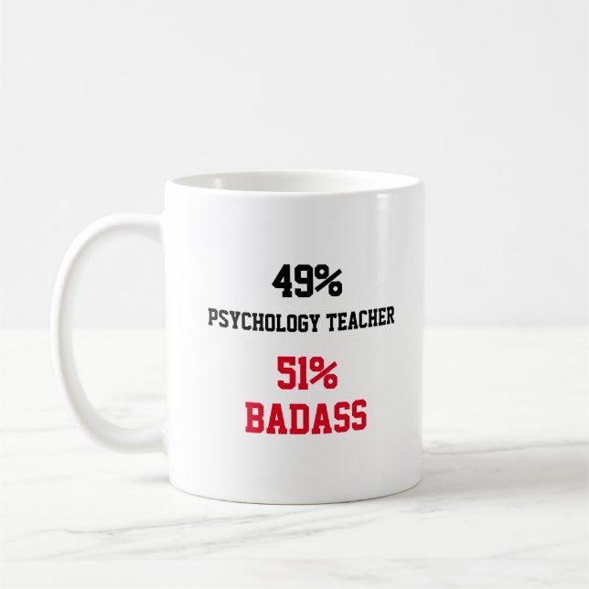 Caneca De Café Professor de Psicologia Badass (Esquerda)