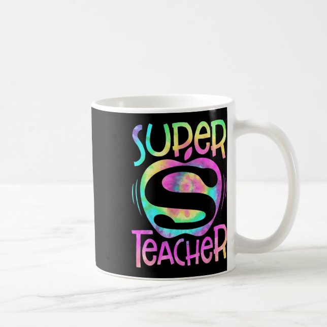 Caneca De Café Professor De Volta À Escola Apple Tie Dye Engraçad (Direita)