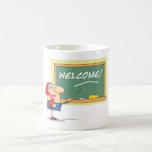 Caneca De Café Professor Desenho Animado Divertido Bem-vindo de V