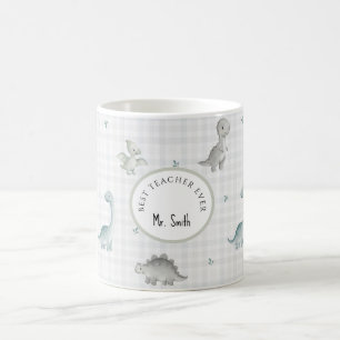 Caneca De Café Professor Dinossauro Aquarela Fofo Masculino
