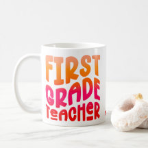 Professor do 1º Ano com Efeito Ombre Laranja Verme