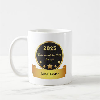 Caneca De Café Professor do Ano 2025 - Mug de Prêmio Personalizad