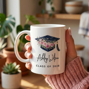 Caneca De Café Professor Enfermeira Floral Personalizada Advoga