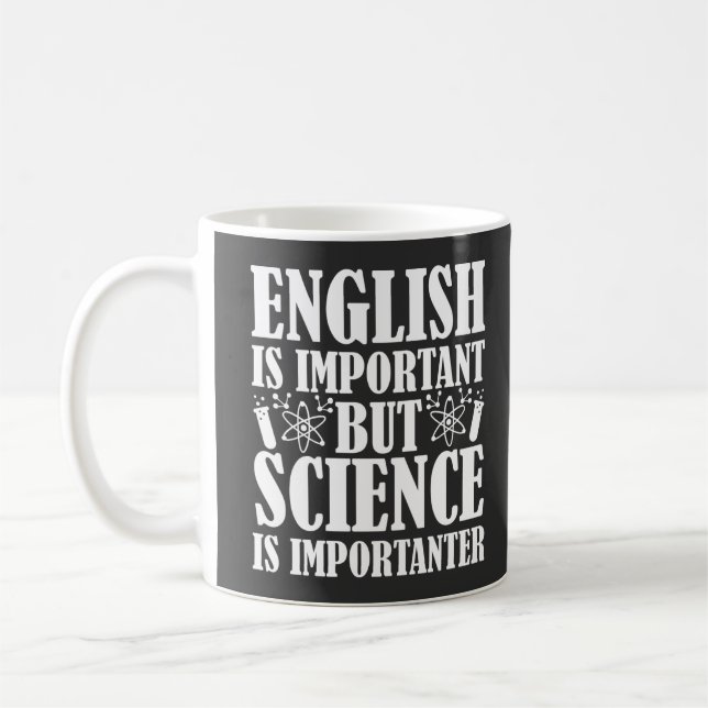 Caneca De Café Professor Engraçado Dizendo Inglês Importante Mas  (Esquerda)