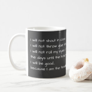 Caneca De Café Professor engraçado Linhas do quadro negro punição