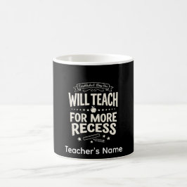 Caneca De Café Professor Engraçado "Vou ensinar por mais recreio"