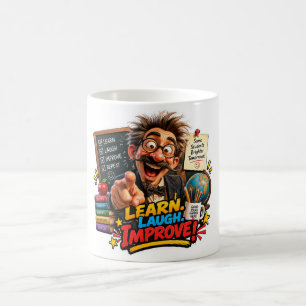 Caneca De Café Professor Entusiasta Aprender Rir Melhorar 