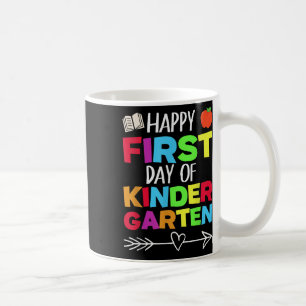 Caneca De Café Professor Escolar Aluno Feliz Primeiro Dia De Ki