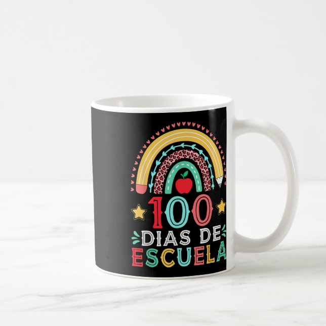 Caneca De Café Professor espanhol 100 Dias De Escuela Rainbow (Direita)