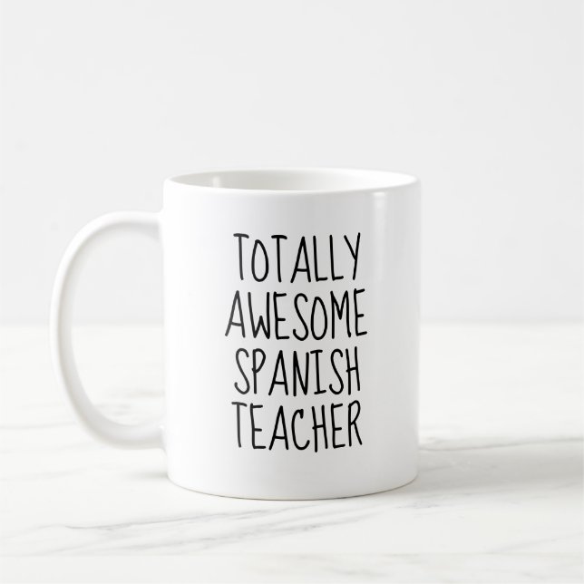 Caneca De Café Professor Espanhol Totalmente Incrível Engraçado (Esquerda)