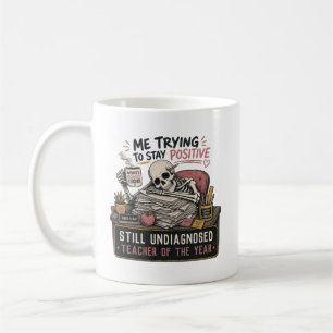 Caneca De Café Professor Esqueleto Engraçado do Ano Presente Pers