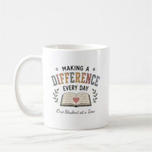 Caneca De Café Professor Fazendo a Diferença Todos os Dias Nome P