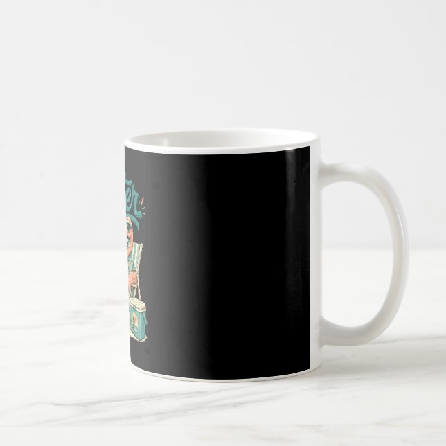 Caneca De Café Professor flamingo de verão veja mais tarde último (Direita)