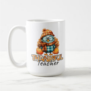 Caneca De Café Professor Grato – Pássaro Xadrez e Agradecimento a