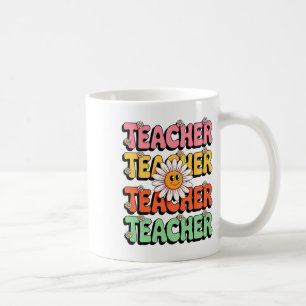 Caneca De Café Professor Groovy Flor de Margarida Fofa Retro Volt