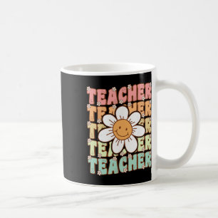 Caneca De Café Professor Groovy Flor de Margarida Fofo Retro Volt