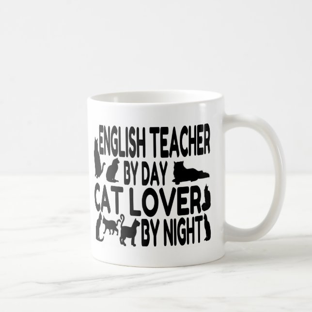 Caneca De Café Professor inglês Cat Lover (Direita)