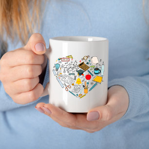 Caneca De Café Professor Instrutor Professor Tool Heart